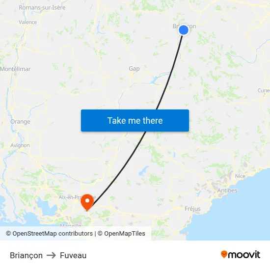 Briançon to Fuveau map
