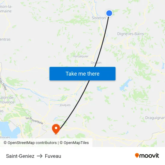 Saint-Geniez to Fuveau map