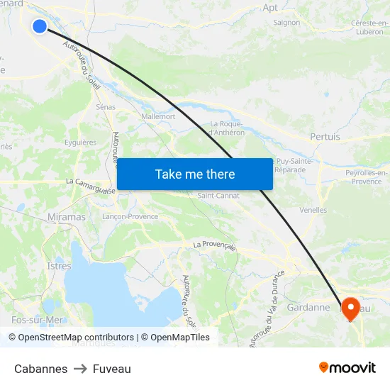 Cabannes to Fuveau map