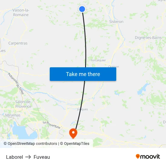 Laborel to Fuveau map