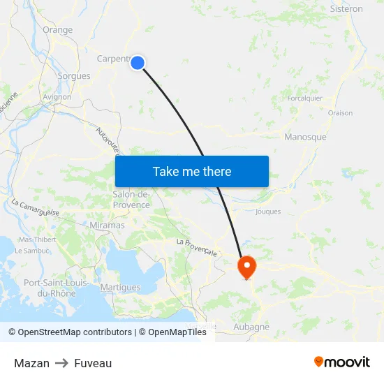 Mazan to Fuveau map