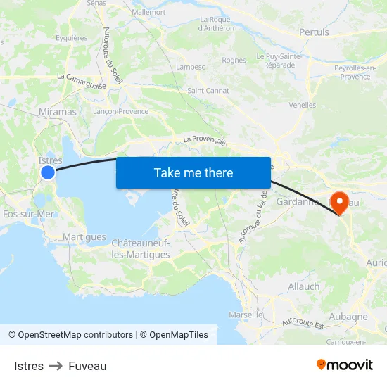 Istres to Fuveau map