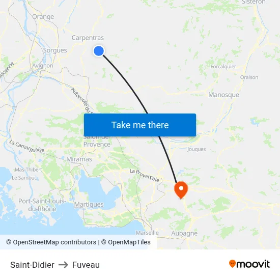 Saint-Didier to Fuveau map