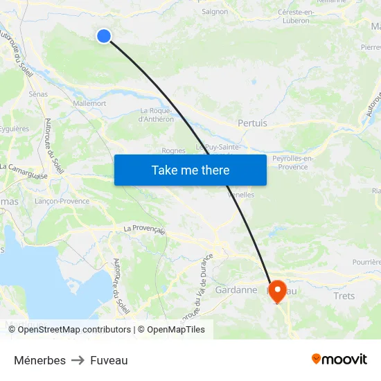 Ménerbes to Fuveau map