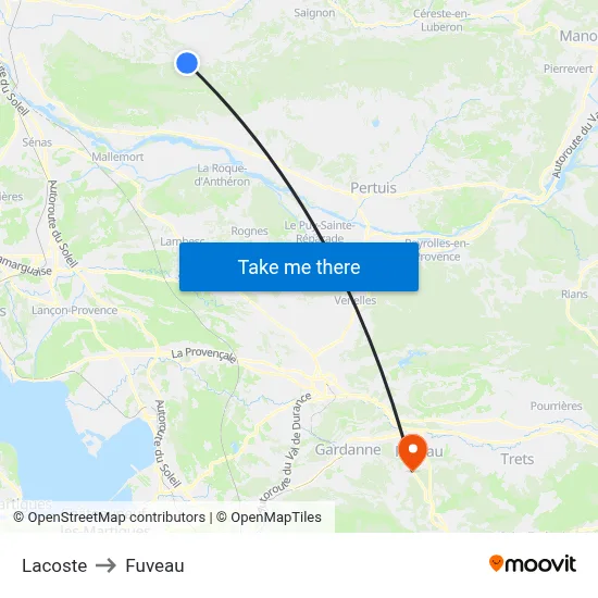 Lacoste to Fuveau map