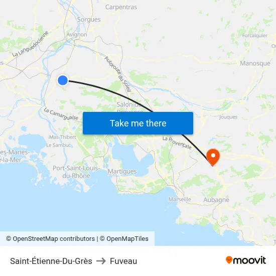 Saint-Étienne-Du-Grès to Fuveau map
