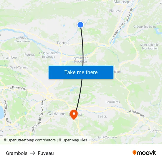 Grambois to Fuveau map