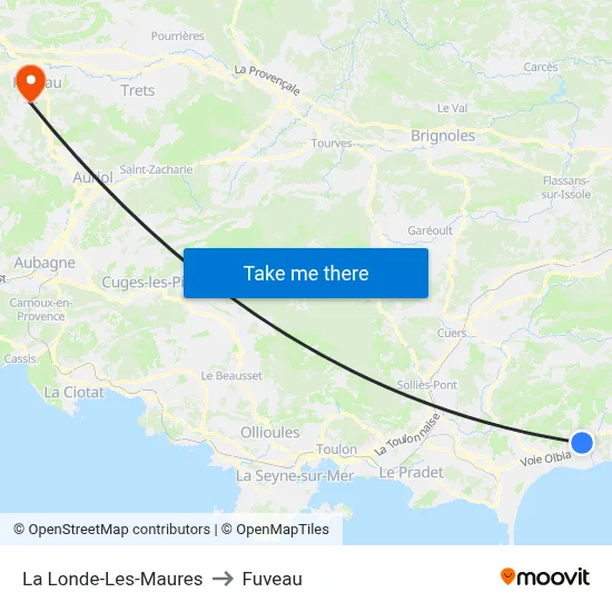 La Londe-Les-Maures to Fuveau map