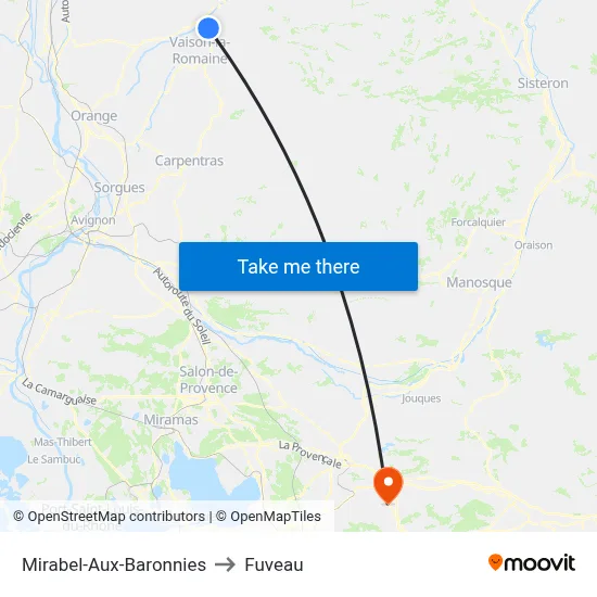 Mirabel-Aux-Baronnies to Fuveau map