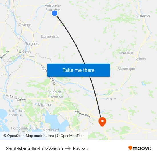 Saint-Marcellin-Lès-Vaison to Fuveau map