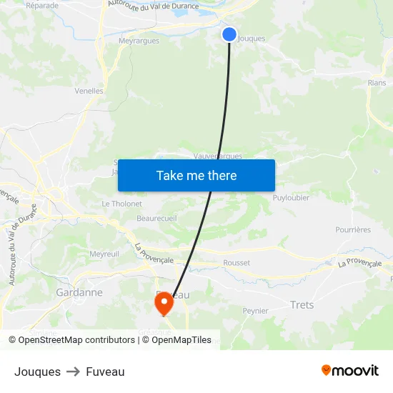 Jouques to Fuveau map