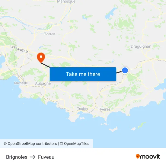 Brignoles to Fuveau map