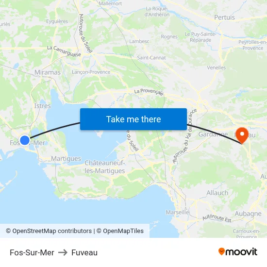 Fos-Sur-Mer to Fuveau map