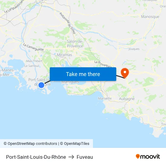 Port-Saint-Louis-Du-Rhône to Fuveau map