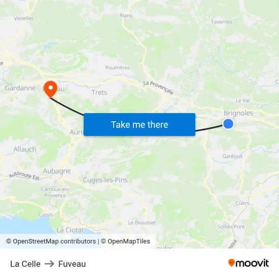 La Celle to Fuveau map