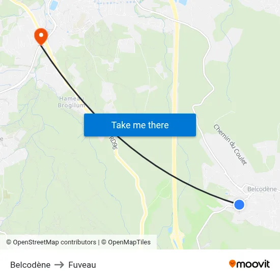 Belcodène to Fuveau map