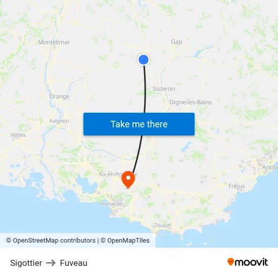 Sigottier to Fuveau map