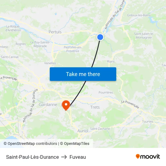 Saint-Paul-Lès-Durance to Fuveau map
