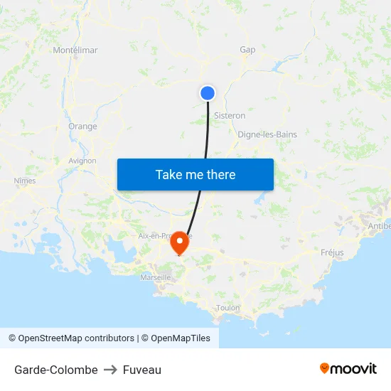 Garde-Colombe to Fuveau map
