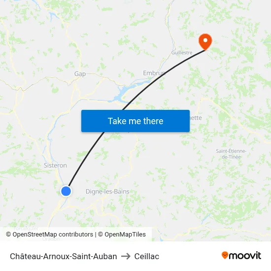 Château-Arnoux-Saint-Auban to Ceillac map