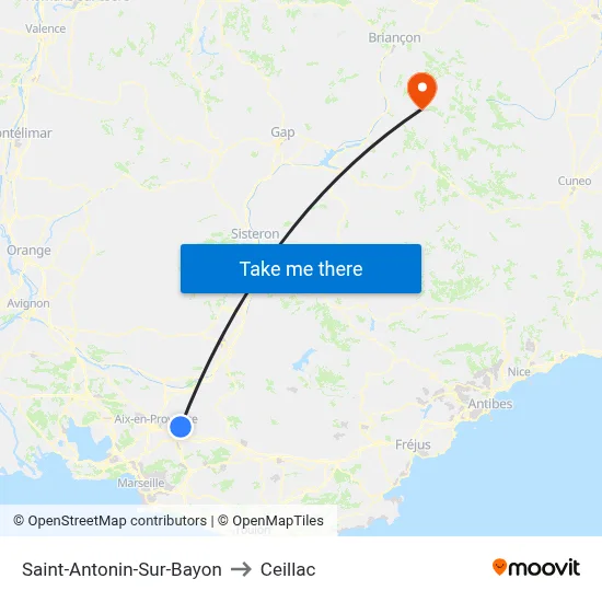 Saint-Antonin-Sur-Bayon to Ceillac map
