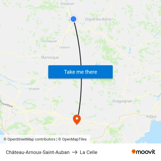 Château-Arnoux-Saint-Auban to La Celle map