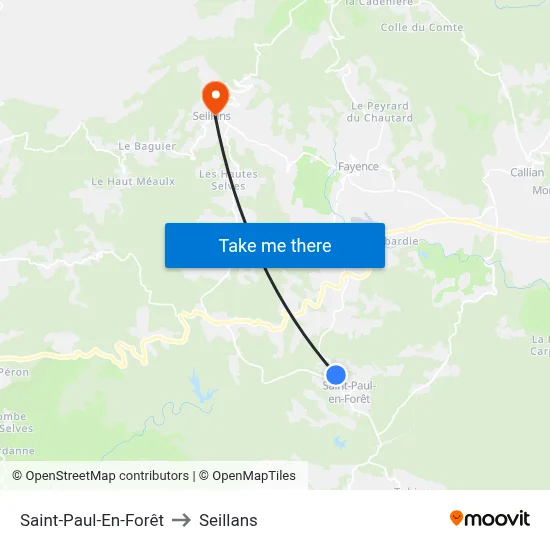 Saint-Paul-En-Forêt to Seillans map