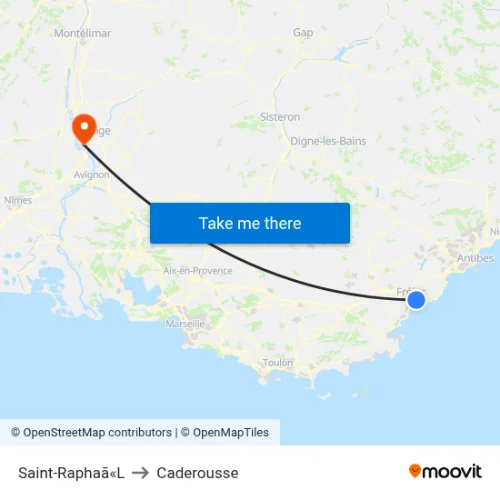Saint-Raphaã«L to Caderousse map