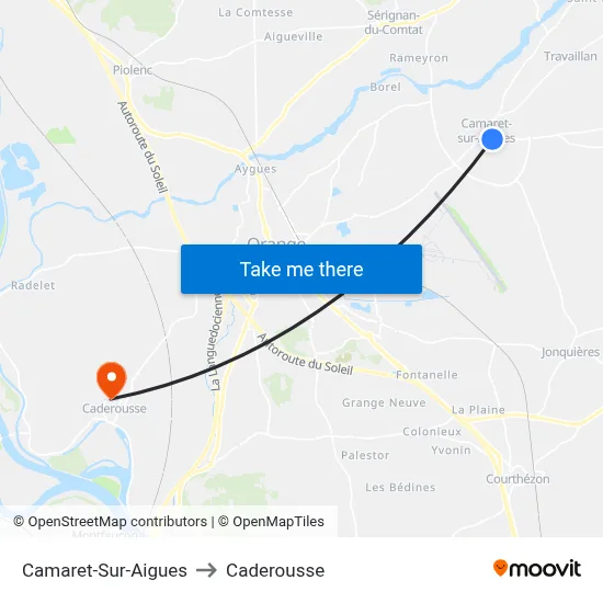 Camaret-Sur-Aigues to Caderousse map
