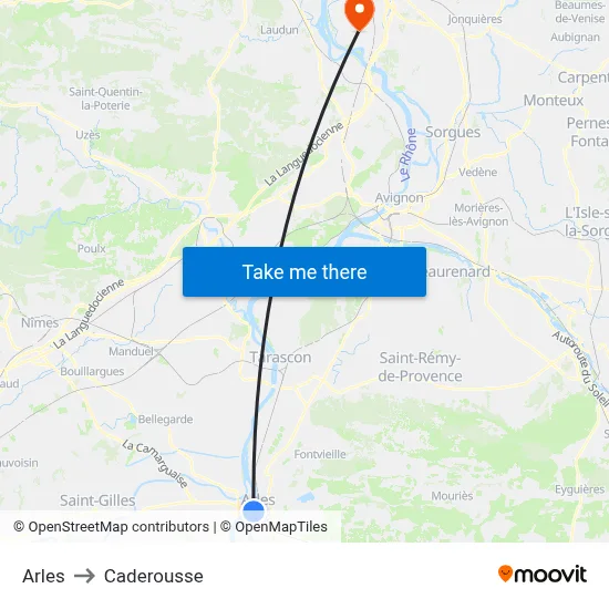 Arles to Caderousse map