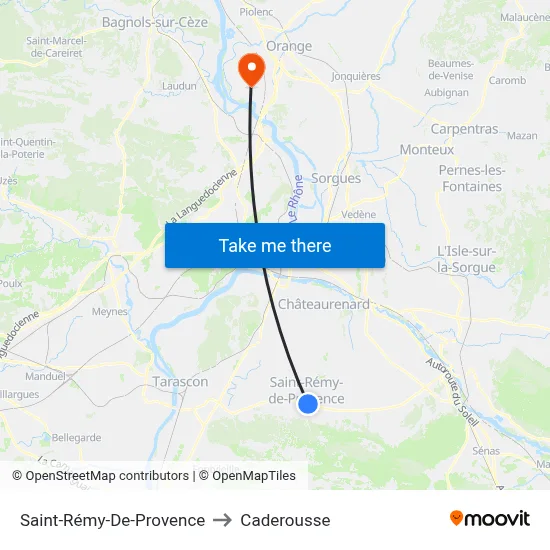 Saint-Rémy-De-Provence to Caderousse map