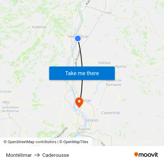 Montélimar to Caderousse map