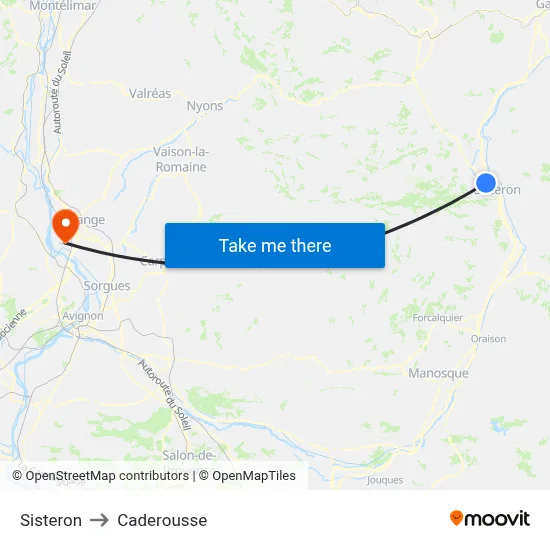 Sisteron to Caderousse map