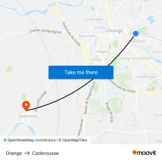 Orange to Caderousse map