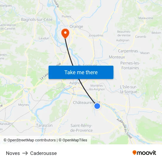 Noves to Caderousse map