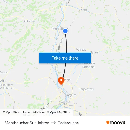 Montboucher-Sur-Jabron to Caderousse map
