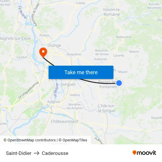 Saint-Didier to Caderousse map