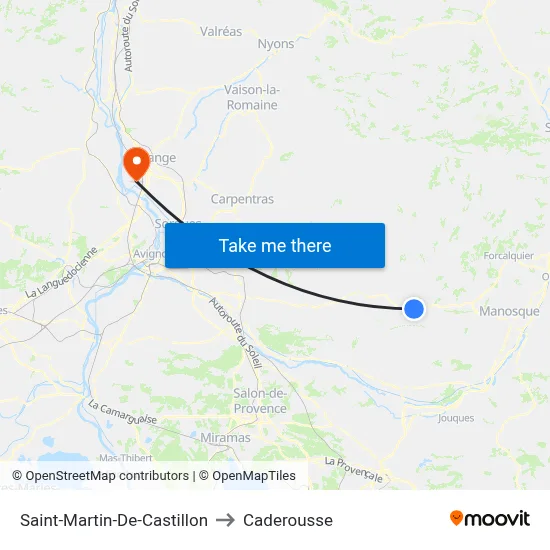 Saint-Martin-De-Castillon to Caderousse map