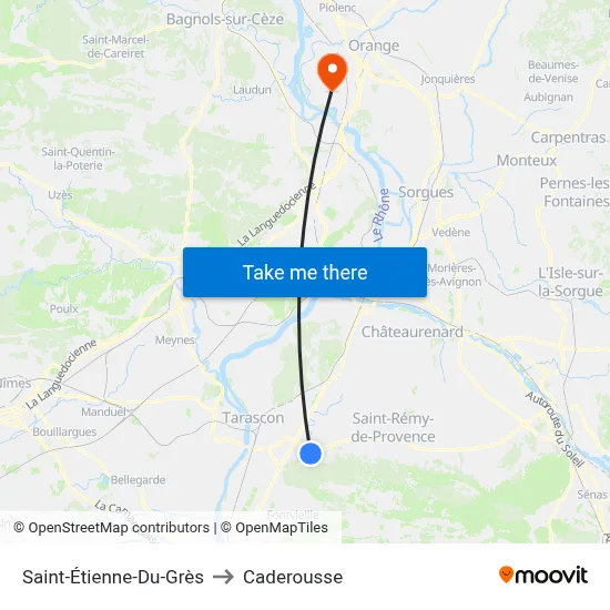 Saint-Étienne-Du-Grès to Caderousse map