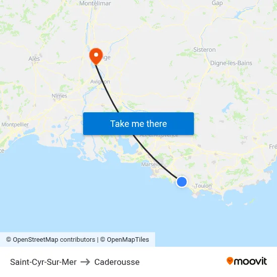 Saint-Cyr-Sur-Mer to Caderousse map