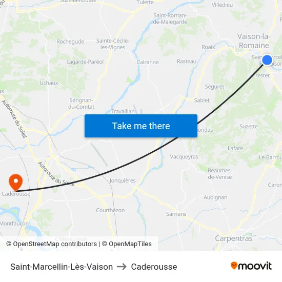 Saint-Marcellin-Lès-Vaison to Caderousse map