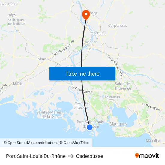 Port-Saint-Louis-Du-Rhône to Caderousse map