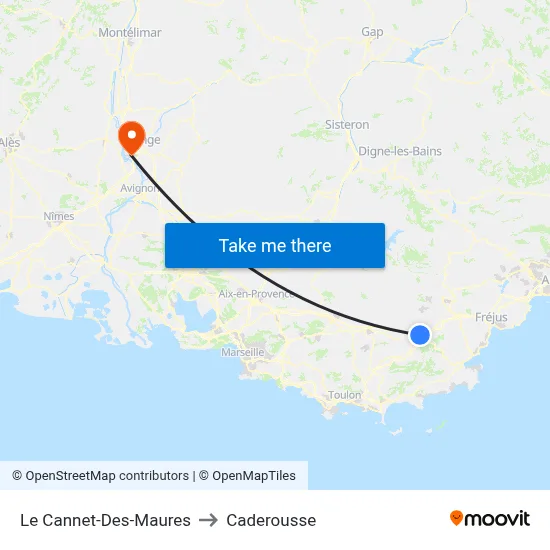 Le Cannet-Des-Maures to Caderousse map