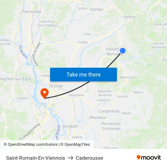 Saint-Romain-En-Viennois to Caderousse map