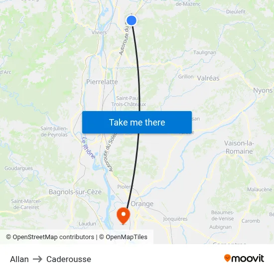 Allan to Caderousse map