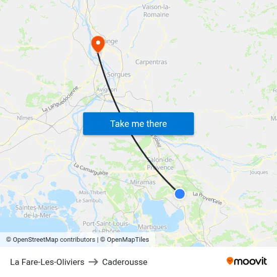 La Fare-Les-Oliviers to Caderousse map
