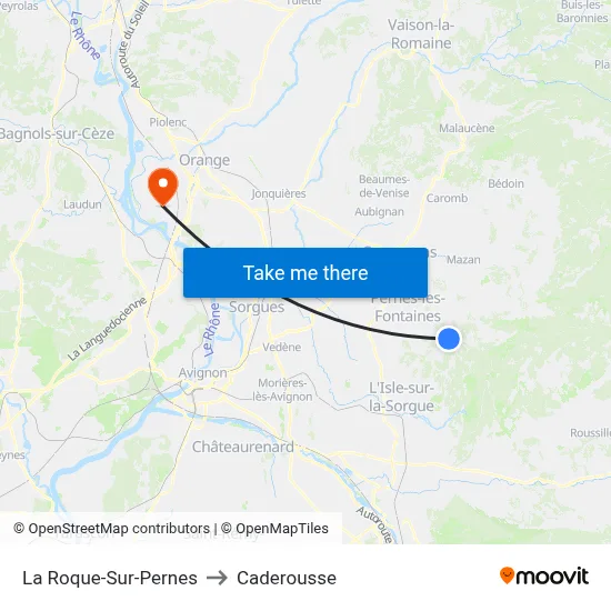 La Roque-Sur-Pernes to Caderousse map