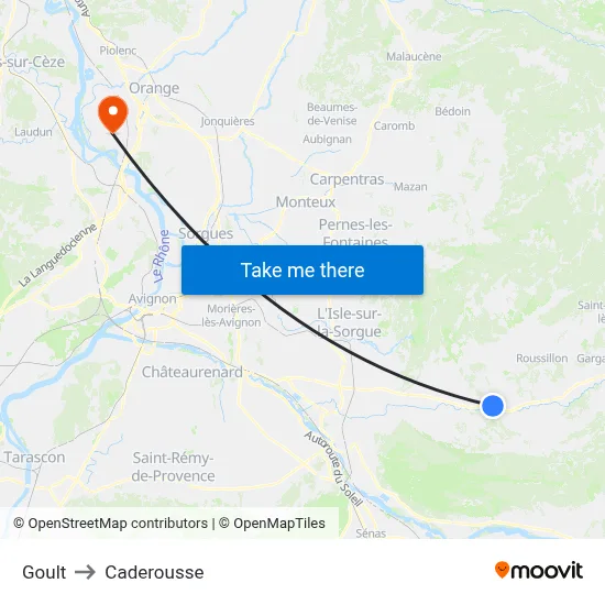 Goult to Caderousse map