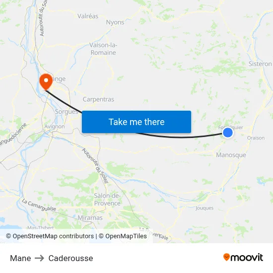 Mane to Caderousse map