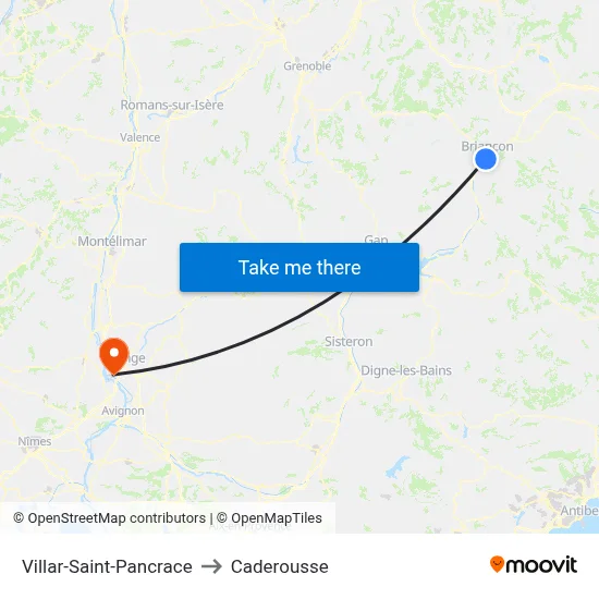 Villar-Saint-Pancrace to Caderousse map